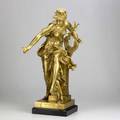 Alberternest carrierbelleuse french 18241887 tiffany  co dore bronze sculpture of a female lute player late 19th c marked 27