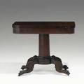 Empire card table mahogany ca 1830 30 12 x 36 x 18