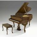 Steinway grand piano with walnut case and cabriole legs matching bench late 19th c serial 83340 73 12 x 56 34 x 40
