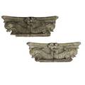Architectural elements pair of fourpart capitals with carved dolphins 19th20th c 12 12 x 19 x 12