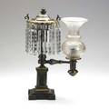 Argand lamp single electrified ca 1840 signed clark  co new york 18