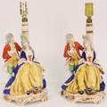 Pair of Figural Porcelain Table Lamps