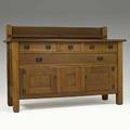Stickley brothers sideboard with plate rail no 8816 12 quaint tag 46 12 x 66 x 23