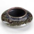 Lorinda epply rookwood gray tinted low bowl with roses 1923 uncrazed flame markxxiii923le 2 12 x 6 12