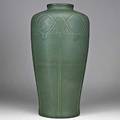 Rookwood tall production matte green floor vase 1909 flame markix109 21 x 11