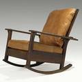 L and jg stickley open arm morris rocker no 831 the work of decal 40 x 29 x 35