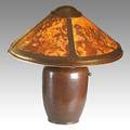 Dirk van erp hammered copper and mica table lamp open box mark 13 x 12