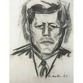 Elaine de kooning american 19181989 two works of art untitled john f kennedy 1963 two charcoal on paper both signed and dated 25 78 x 19 sheet and 24 x 18 sheet provenance pri