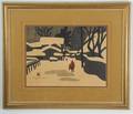 Winter in Aizu Kiyoshi Saito Woodblock Print