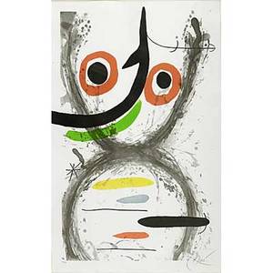 Joan miro spanish 18931983 prise a lhamecon 1969 etching aquatint and carborundum in colors framed signed and numbered 4875 42 x 26 sheet publisher maeght paris literature dupin