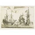 Reinier zeeman dutch 16231664 maritime view etching 7 34 x 11 12 provenance private collection new york