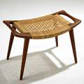 Hans wegner johannes hansen rare teak and cane bench metal tag johannes hansen cabinet maker made in denmark 18 x 26 x 15