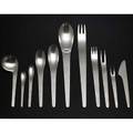 Arne jacobsen a michelson denmark seventyone piece flatware set stamped a michelson stainless denmark serving spoon 11 14