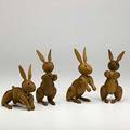 Kay bojesen set of four padauk rabbit figurines 1957 rare book applied art by kay bojesen and two postcards each rabbit stamped copyright 1957 kay bojesen denmark rabbits 5 34 x 2 12 x 3