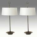 Style of bagues pair of classical silver on brass table lamps unmarked 36 x 18