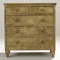 Parchment chest of drawers with brass pulls unmarked 33 x 31 34 x 17 14