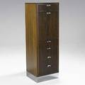 Milo baughman thayer coggin rosewood and walnut bar cabinet on chromed base two drawers and two doors stenciled numbers 53 x 18 x 15 12