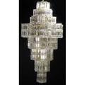 Contemporary swarovski crystal chandelier with chrome and brass armature unmarked 54 x 28 dia