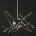Stilnovo brass and nickeled steel sputnik fixture unmarked to cap 32 x 21 dia
