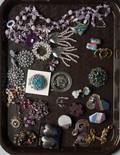 A Collection of Costume Jewelry Mostly pins and