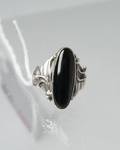 A Sterling Silver and Onyx Ring Size 45