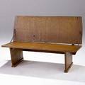Frank lloyd wright plywood bench 1951 provenance meeting house first unitarian society madison wisconsin branded mark flw 51 27 12 x 42 x 21