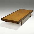 George nakashima walnut daybed with plank support on tapering oval legs marked mc elvar 10 12 x 30 x 72
