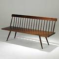George nakashima walnut bench with back unmarked 29 x 60 x 23