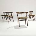 George nakashima set of four walnut grass seated chairs unmarked 27 x 23 12 x 20