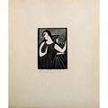 Wharton esherick woodblock print tristram and iseult i have brought thee grief  1931 signed titled and dated image 7 x 5