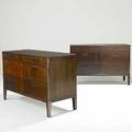 Edward wormley dunbar two mahogany chests of drawers stamped dunbar 32 x 48 x 21