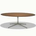 Florence knoll knoll walnut and chromed steel ovaltop table knoll international label 28 x 78 x 48