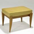 Gio ponti singer  sons oak and leather bench unmarked 18 x 24 12 x 16