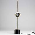 Angelo lelli arredoluce cobra table lamp with magnetic adjustable metal shade c 1970 unmarked 24 12 x 5