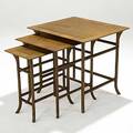 Th robsjohngibbings widdicomb set of three walnut nesting tables widdicomb decal tallest 24 14 x 26 x 23