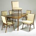 Th robsjohngibbings widdicomb walnut dining table with two leaves two armchairs and four sidechairs c 1950 table with manufacturer decal table 29 x 62 x 40 leaves 18 armchairs 34 1