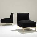 Tommi parzinger pair of laquered wood slipper chairs no 5000 unmarked 28 x 22 12 x 30