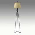 Tommi parzinger enameled iron floor lamp with original silk shade unmarked base 75 x 11 12 sq shade 17 dia