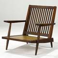George nakashima walnut cushion chair with arms cushions not pictured unsigned 30 x 30 x 31
