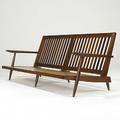 George nakashima walnut cushion sofa with arms cushions not pictured unsigned 30 12 x 77 12 x 31