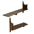 Phil powell two sculpted walnut shelves unmarked largest 19 x 42 x 10