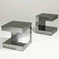 Paul evans pair of cityscape bright chrome side tables one inscribed paul evans 20 12 x 20 sq