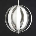 Verner panton globeshaped pendant light fixture consisting of adjustable concentric enameled aluminum circles surrounding a single socket complete with ceiling cap fixture 13 34 dia