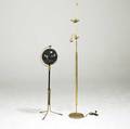 Italian modern two brass floor lamps with enameled components unmarked 65 x 10