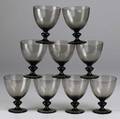 Orrefors smoked crystal water goblets 5 18 x 4