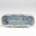 Gambone lobed dish with turquoise glaze 2 x 10 12 x 4 14