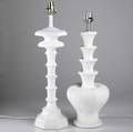 Lighting two pair of white plaster lamps tallest 29
