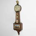 Chelsea banjo clock time only 20th c dial signed shreve crump  low boston glass panels signed constitution  guerriere 32