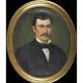 19th c portrait oil on canvas of a gentleman framed 26 x 21 oval