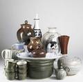 Contemporary studio pottery approx thirteen pieces most stoneware many labeled rochester folk art guild